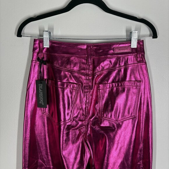 BLANKNYC X Free People Women 25 Pink First Blush Vegan Leather Franklin Pant NWT - Picture 8 of 15